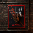 Nightmares in Frame The Razor Glove Nightmare on Elm Street 3D wall art in relief sleek matte black frame ready to hang