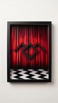 The Lodge Symbol (Twin Peaks) Quadro 3D da Parete in Rilievo - Vista Frontale Cornice Nera Elegante