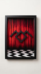 The Lodge Symbol (Twin Peaks) Quadro 3D da Parete in Rilievo - Vista Frontale Cornice Nera Elegante