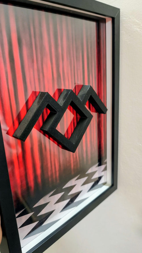 The Lodge Symbol (Twin Peaks) Quadro 3D da Parete - Dettaglio Laterale Rilievo e Profondita Fatto a Mano