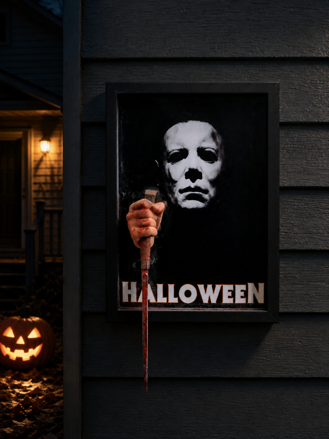 Nightmares in Frame The Shape of Haddonfield Halloween 3D wall art in relief sleek matte black frame ready to hang
