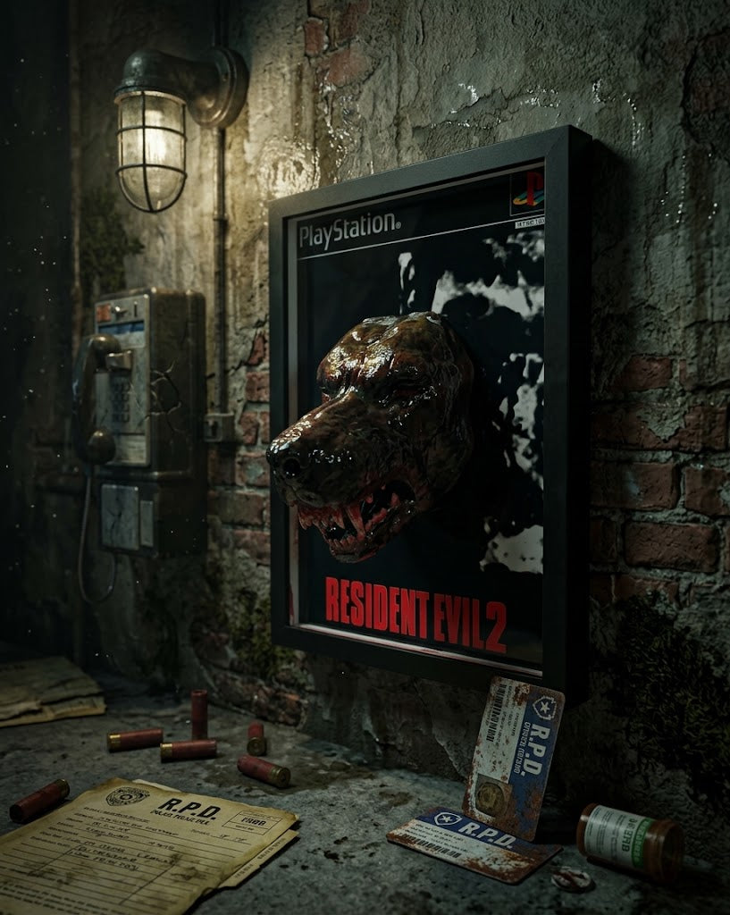 Chien Zombie (Resident Evil 2) | Tableau Mural 3D Gaming en Relief