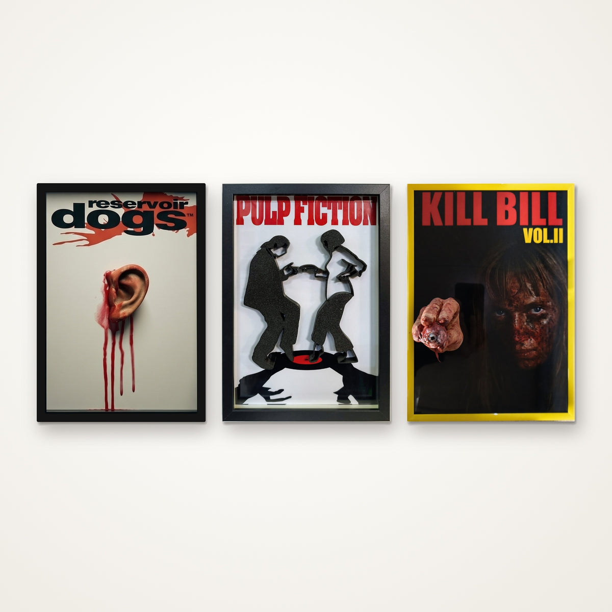 Trittico Tarantino Composizione Orizzontale da Parete Pulp Fiction Le Iene Kill Bill