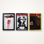 Trittico Tarantino Composizione Orizzontale da Parete Pulp Fiction Le Iene Kill Bill