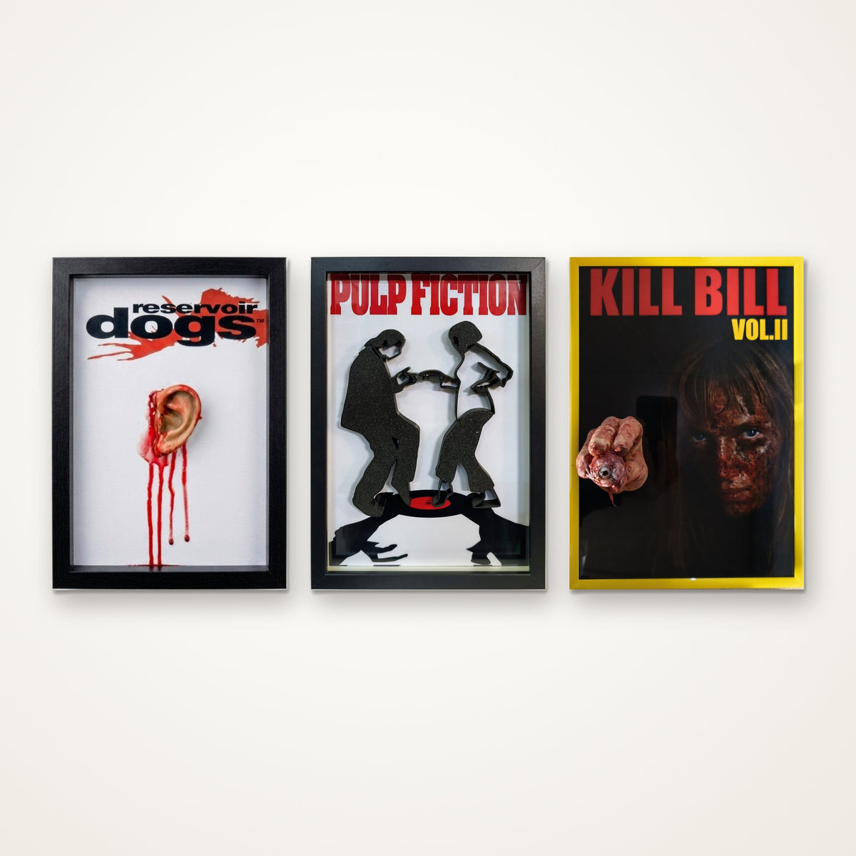 Trittico Tarantino Composizione Orizzontale da Parete Pulp Fiction Le Iene Kill Bill