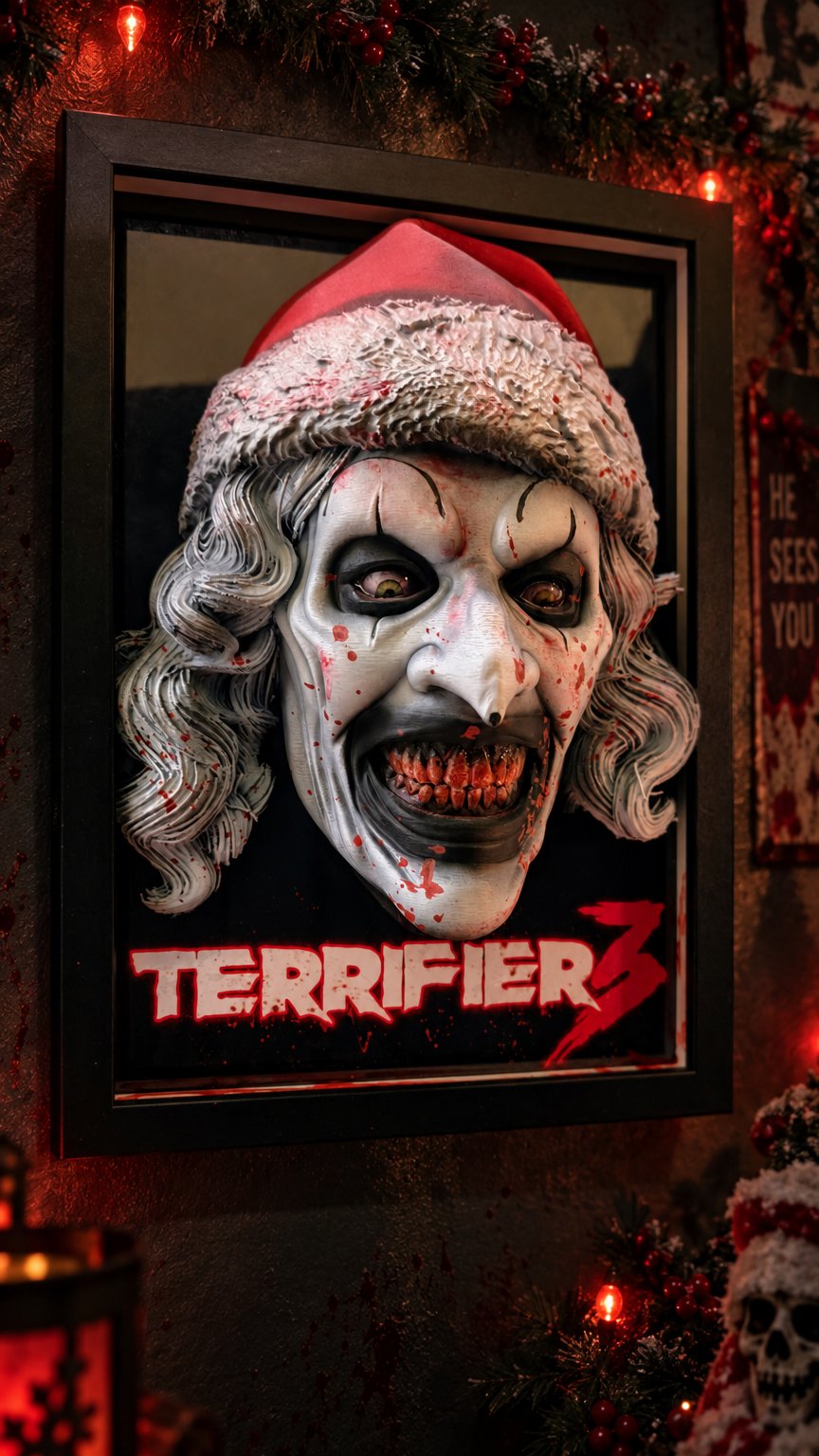 Nightmares in Frame - Silent Night Massacre - 3D Wall Art in Relief Piece 4